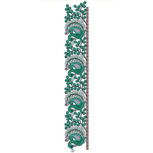 Peacock Cording Sequins Lace Design 21220