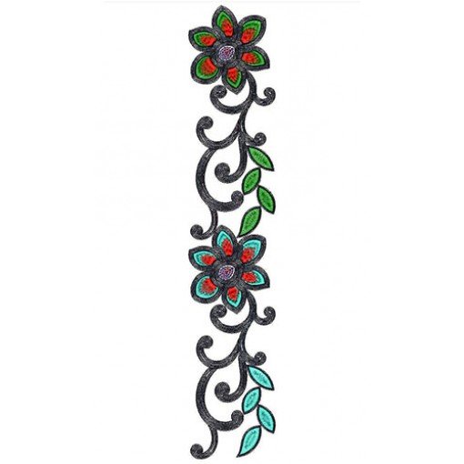 USA Flower Cording And Sequins Lace Embroidery Design 21488
