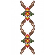 Autumn Leaves Wreath Border Embroidery Design 21603