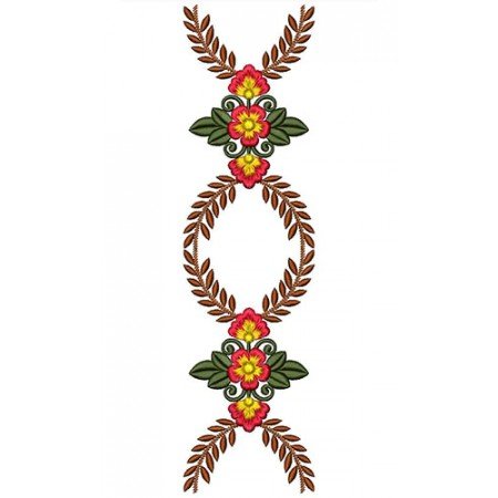 Autumn Leaves Wreath Border Embroidery Design 21603