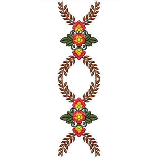 Autumn Leaves Wreath Border Embroidery Design 21603