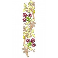 Heavy Cording Flat Lace Embroidery Design 21637