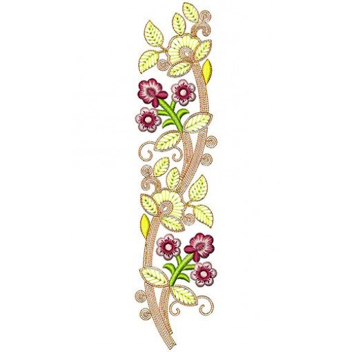 Heavy Cording Flat Lace Embroidery Design 21637