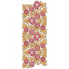 Horizontal Mexican Pattern With Roses Lace Embroidery 21852