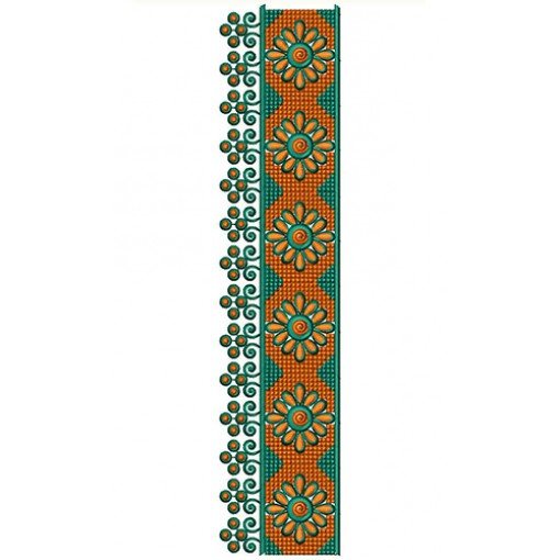 Georgette Kutch Embroidery Fabric Lace Embroidery Design 21869
