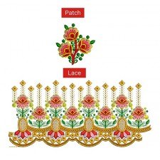 Floral Mughal Flower Lace Embroidery