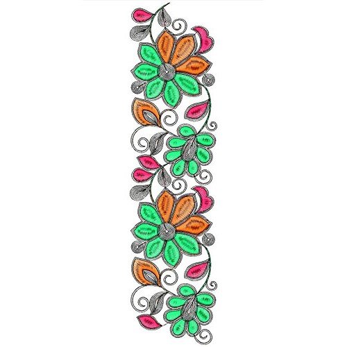 Kolkata Textile | Bright Saree Embroidery Design 22014