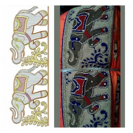 Elephant Zoo Embroidery Design 22294