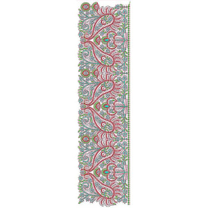 Kashmiri Stitch Shawl Lace Embroidery Design 22616
