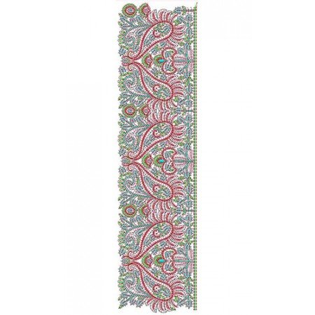 Kashmiri Stitch Shawl Lace Embroidery Design 22616