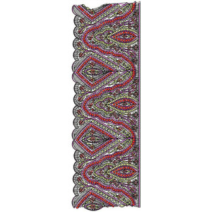 Kashmiri Shawl Lace Embroidery Design 22618