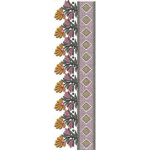 Exclusive Colorful Geometric Pattern Lace Embroidery Design 22676