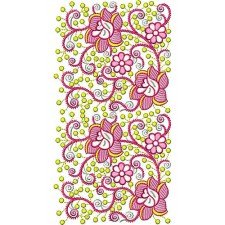 Colorful Floral Lace Embroidery Design 22788