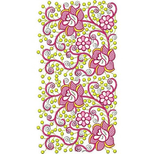 Colorful Floral Lace Embroidery Design 22788