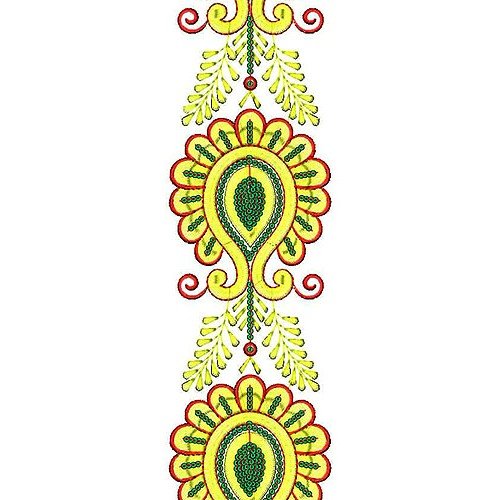 Sequins Folk Dress Lace Embroidery Design 2295