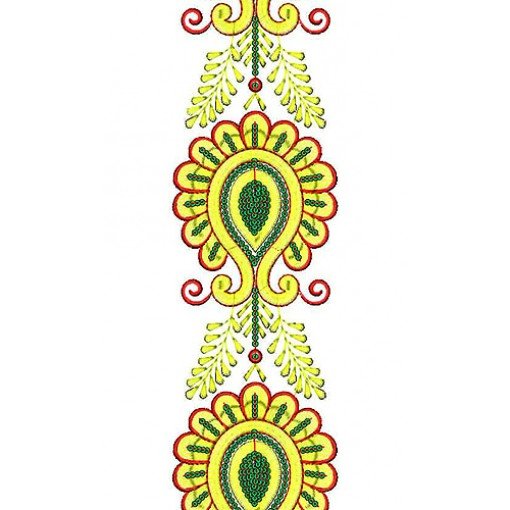Sequins Folk Dress Lace Embroidery Design 2295