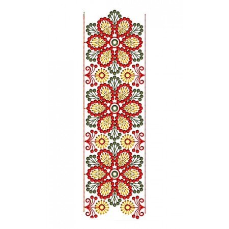 Red Flower Lace Border 23415