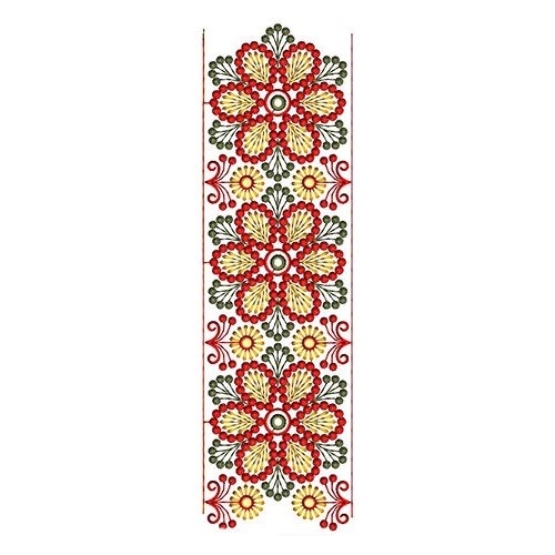 Red Flower Lace Border 23415