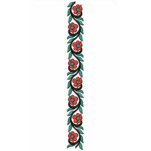 Wavy Lace Border Design With Flower And Leaf 23629
