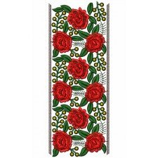 Big Flower Lace Border Embroidery Design 23690