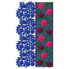 Amazing Spiral Flower With Leaves Lace Border Design 23691