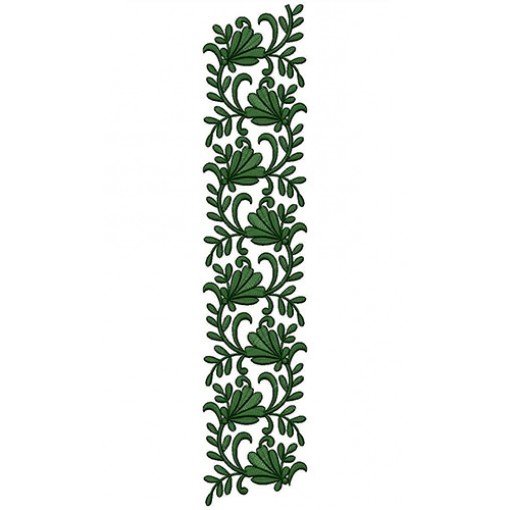 Simple Bunch Of Leaves Lace Border Embroidery Design 23692