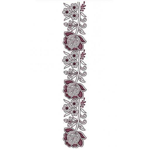 Rose Flower Lace Border Embroidery Designs 23694
