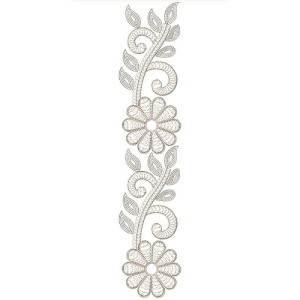 Big Flower Cording Lace Border Design 23697