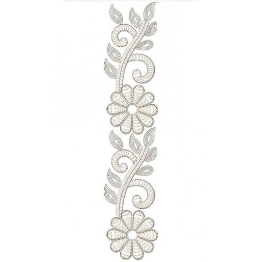 Big Flower Cording Lace Border Design 23697