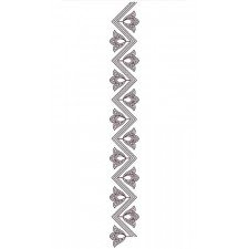 Zig Zag Chain Stitch Flower Border Design 23737