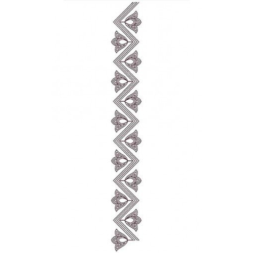 Zig Zag Chain Stitch Flower Border Design 23737
