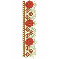 Beautiful Flower Flat Cording Lace Embroidery Design 23757