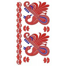 Wavy Line Lace Border With Designer Peacock 23788