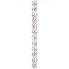 Triplets Leaf Bunch With Wavy Line Lace Border Design 23789