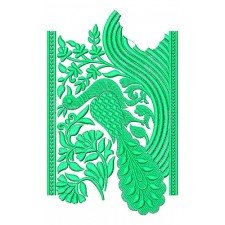 Gorgeous Peacock Lace Border Embroidery Design 23803