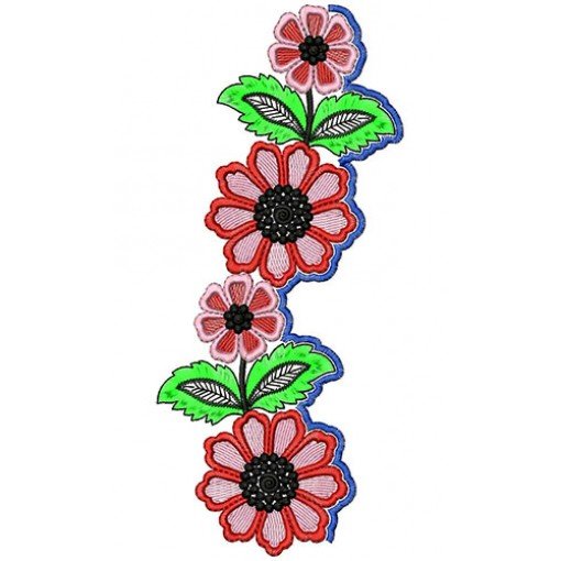 Lovely Flower Lace Border Embroidery Design 23804