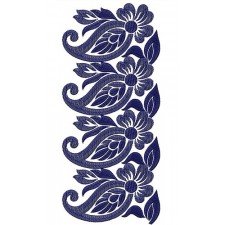 Mango And Triplets Leaf Lace Border Design 23927