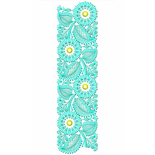 Flowers Vine Lace Border Design In Embroidery 24034