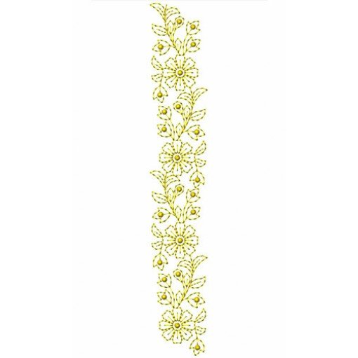 Flowers Line Lace Border Embroidery Design 24036