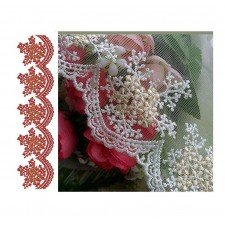Red Ixora Flower Bunch Lace Border Design 24218 Red Ixora Flower Bunch Lace Border Design 24218