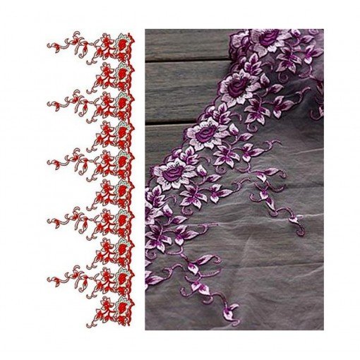 Flowers Vine Design In Lace Embroidery 24226 Flowers Vine Design In Lace Embroidery 24226