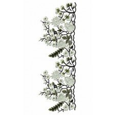 White Flowers Vines Design In Lace Embroidery 24236
