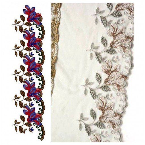 Divergent Petals In Flower Lace Embroidery 24273