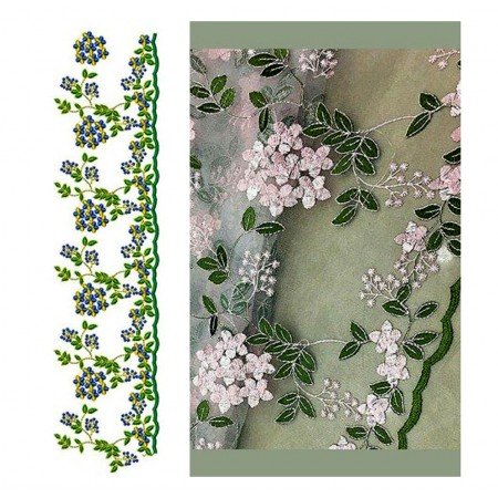 Vine Plant Lace Border Design In Embroidery 24291