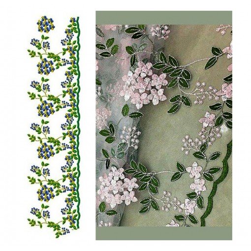 Vine Plant Lace Border Design In Embroidery 24291 Vine Plant Lace Border Design In Embroidery 24291