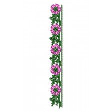 Pink Flora Lace Border Embroidery Design 24363