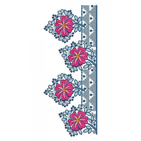Enchanting Flower Lace Border Embroidery Design 24367
