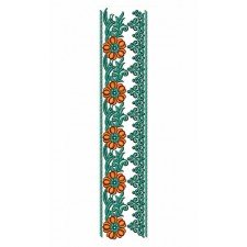 Ornate Design With Flower In Lace Embroidery 24369