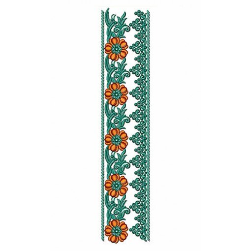 Ornate Design With Flower In Lace Embroidery 24369