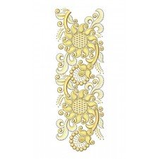 Paisley Flower Lace Border In Embroidery Design 24372